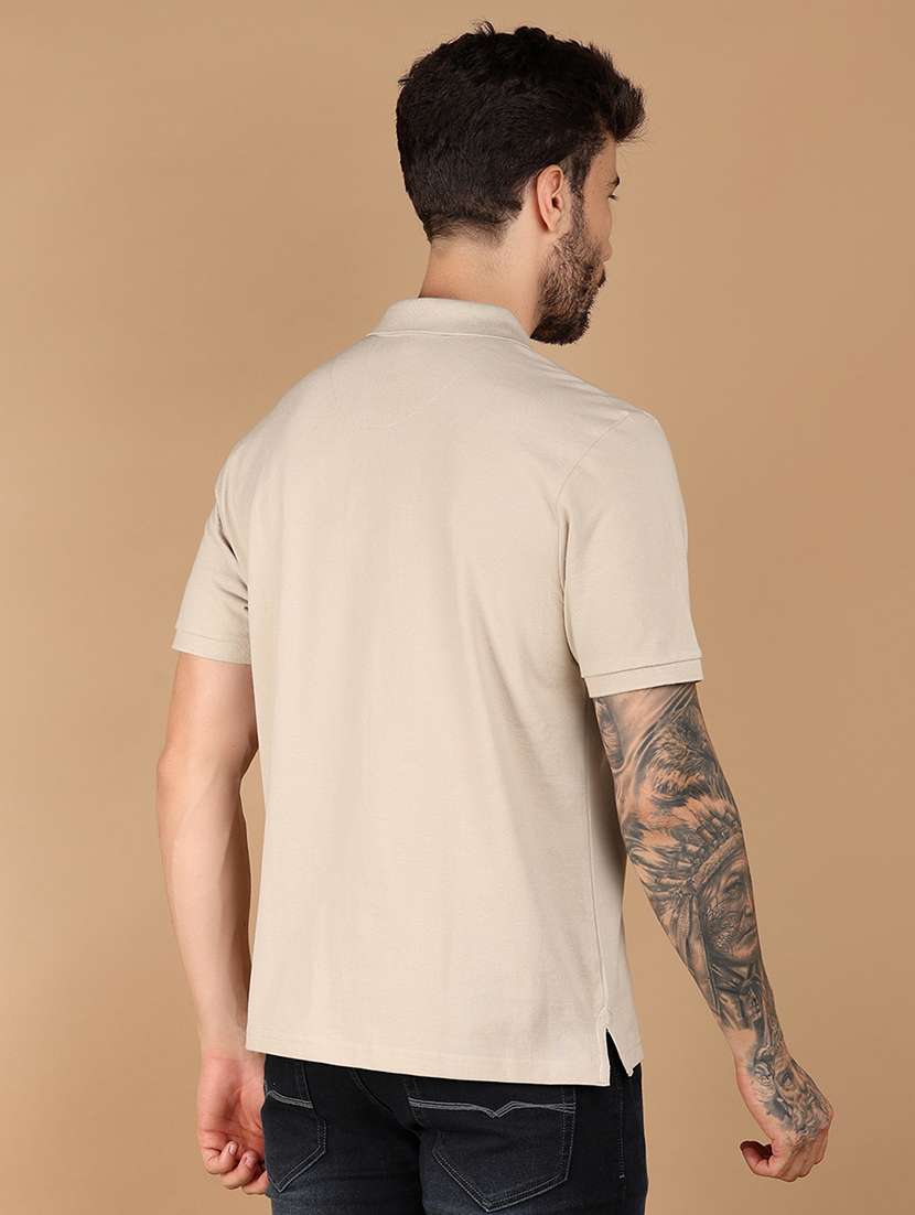 men solid short sleeve regular fit polo t-shirt - 21966523 - Standard Image - 3