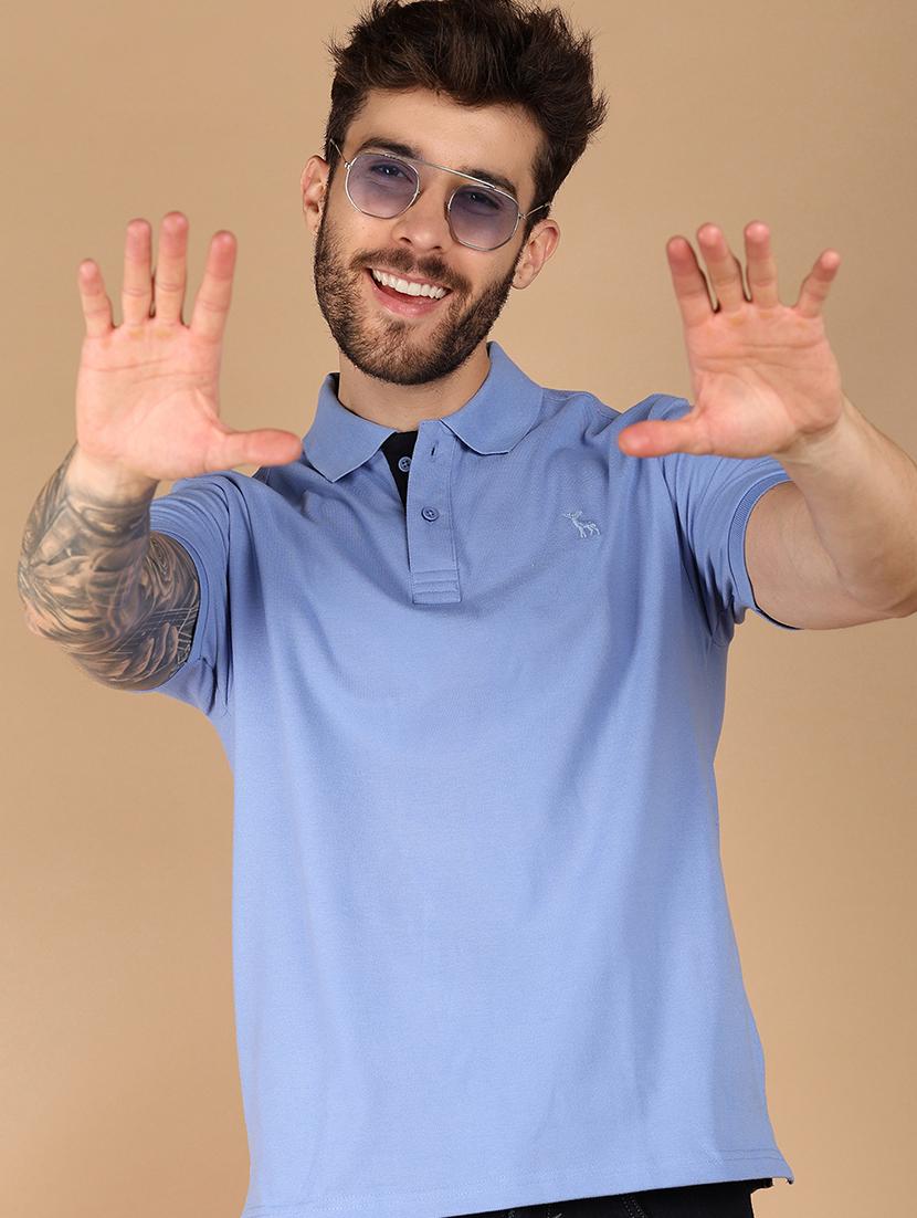 men solid short sleeve regular fit polo t-shirt - 21966525 - Zoom Image - 0