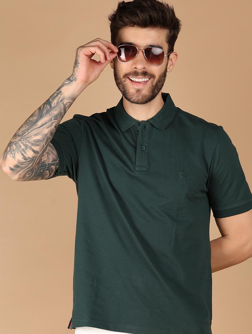 men solid short sleeve regular fit polo t-shirt