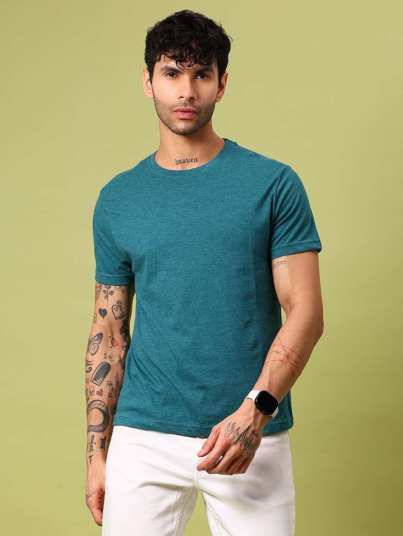 men solid short sleeve regular fit t-shirt