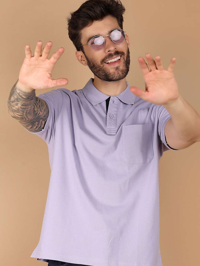 men solid short sleeve regular fit polo t-shirt - 21966539 -  Zoom Image - 0