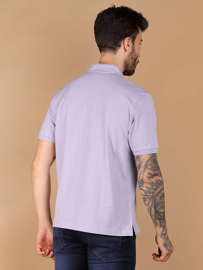 men solid short sleeve regular fit polo t-shirt - 21966539 - Standard Image - 3