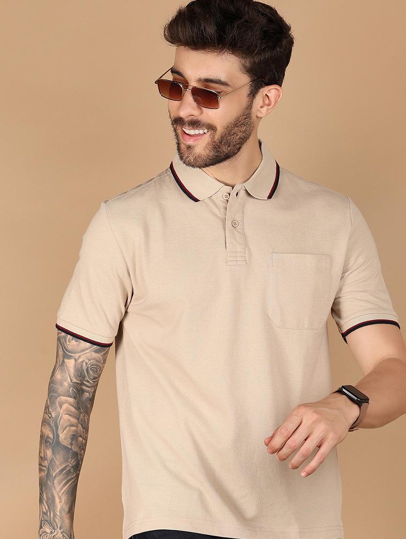 men solid short sleeve regular fit polo t-shirt - 21966540 - Zoom Image - 0