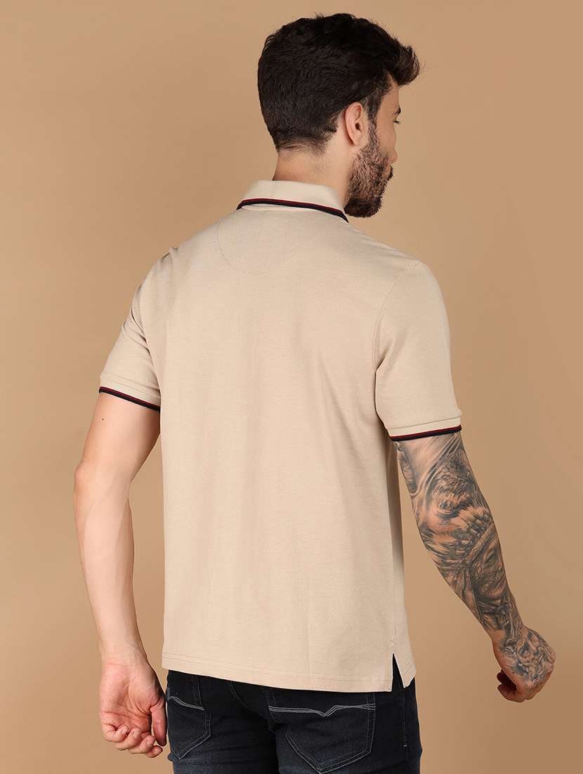 men solid short sleeve regular fit polo t-shirt - 21966540 - Standard Image - 3