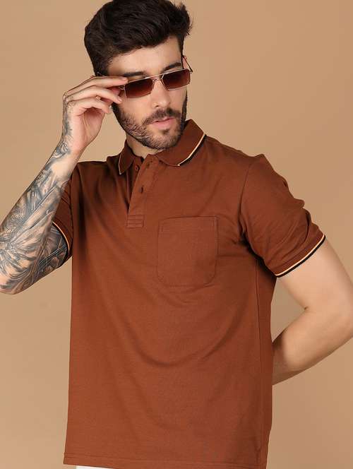 men solid short sleeve regular fit polo t-shirt - 21966542 -  Standard Image - 0
