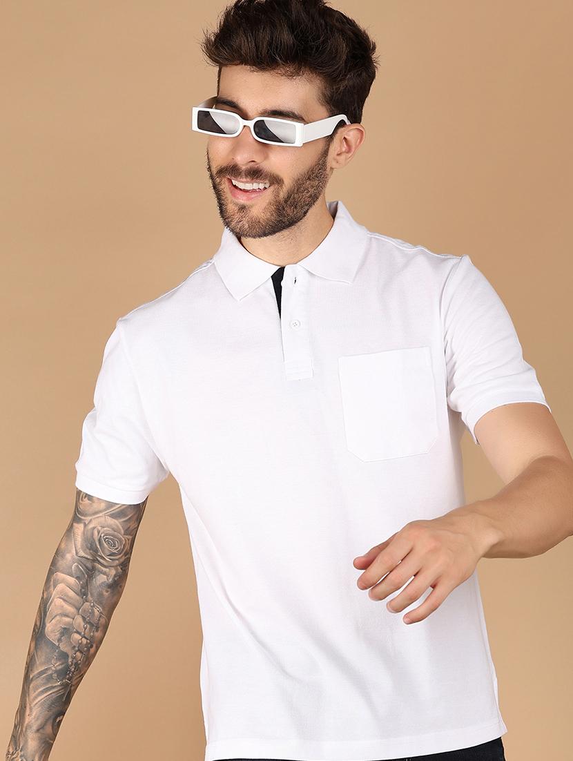 men solid short sleeve regular fit polo t-shirt