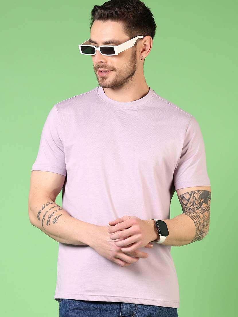 men solid round neck regular fit t-shirt - 21966547 -  Zoom Image - 0