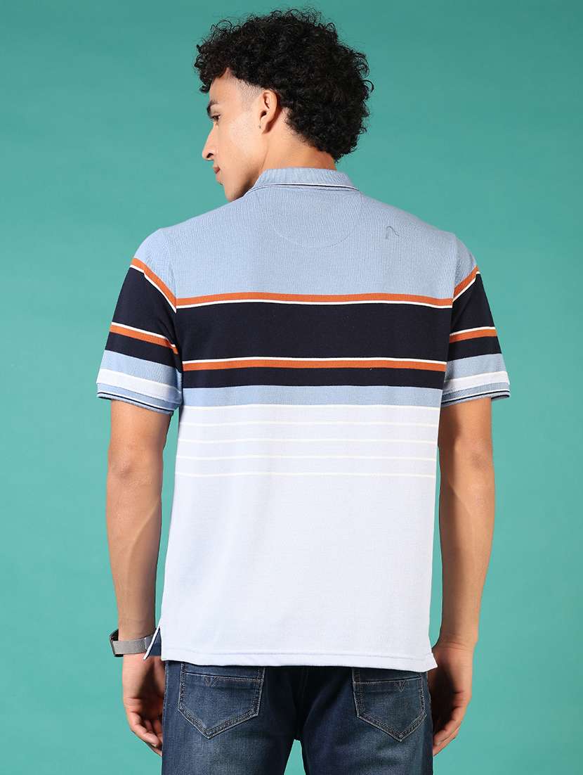 men striped short sleeve regular fit polo t-shirt - 21966566 -  Standard Image - 3