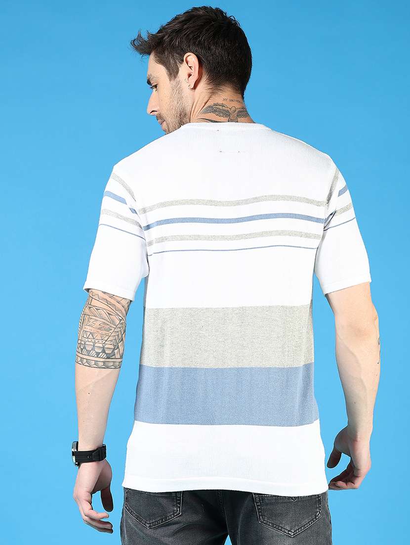men striped short sleeve regular fit t-shirt - 21966579 - Standard Image - 3