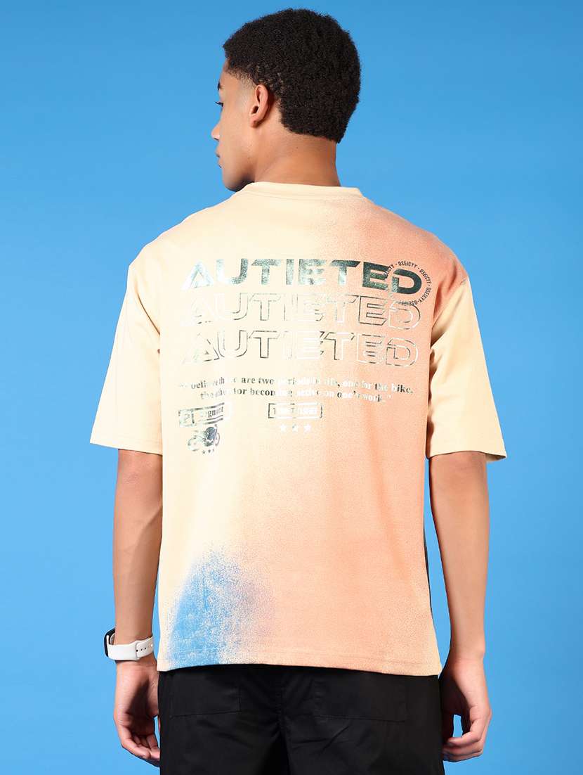 men back print short sleeve loose fit t-shirt - 21966584 -  Standard Image - 3