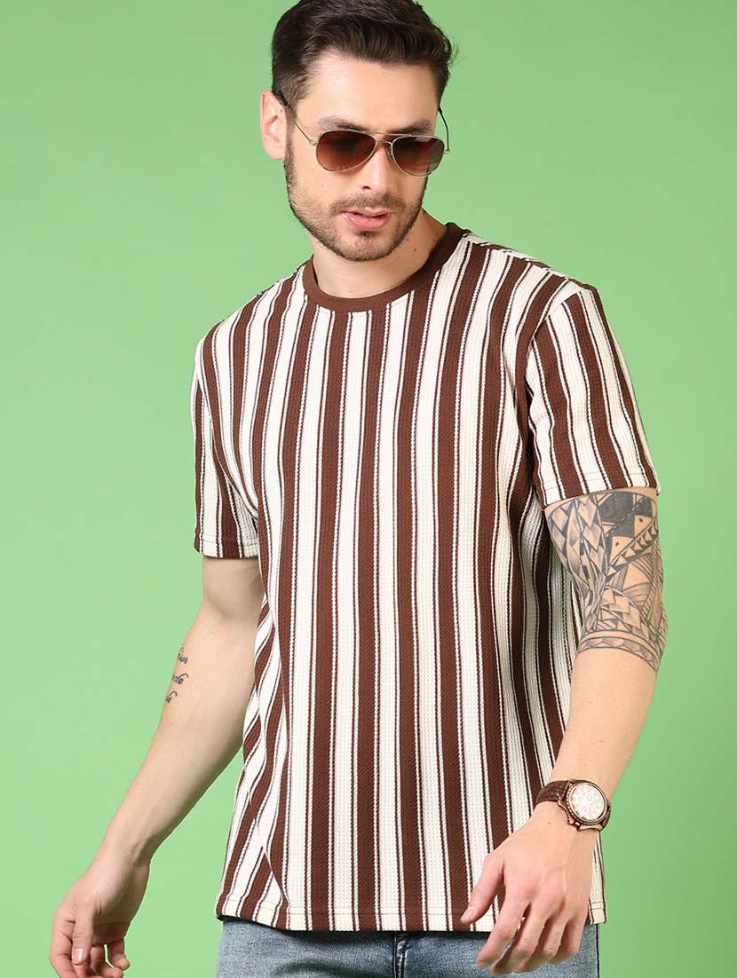 men striped short sleeve regular fit t-shirt