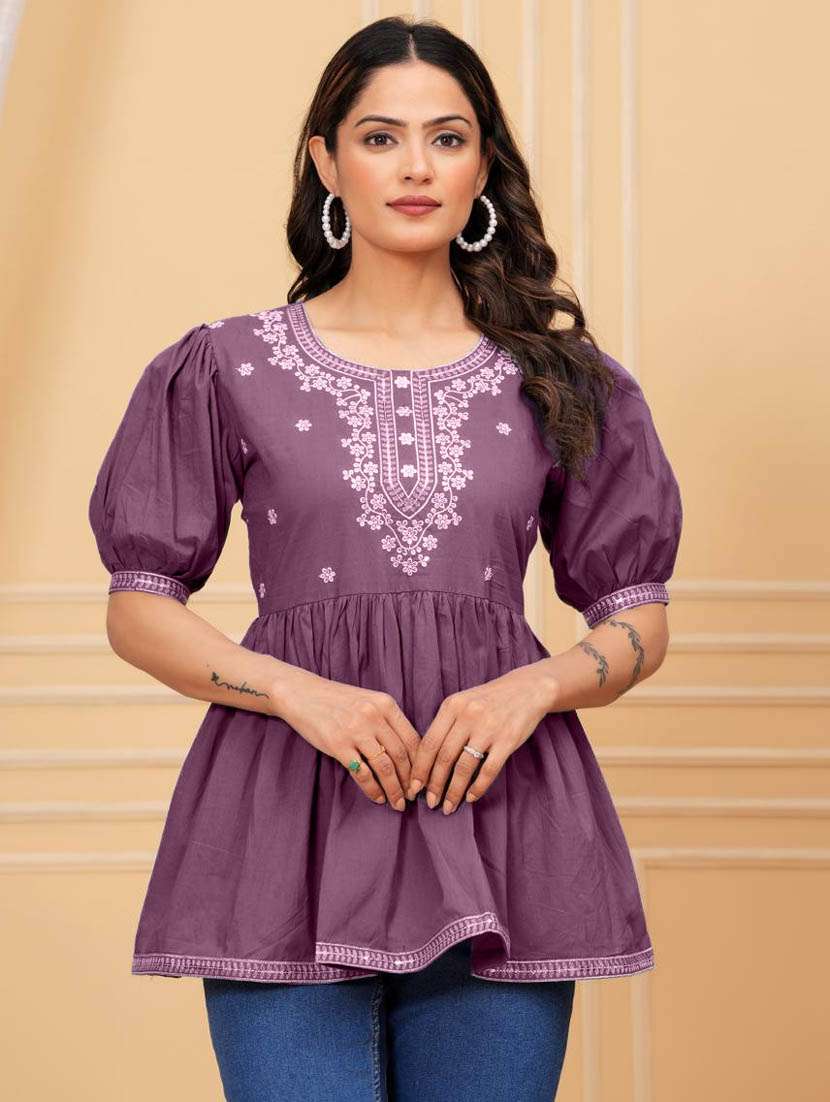 women embroidered puff sleeve ethnic top - 21966655 -  Zoom Image - 0