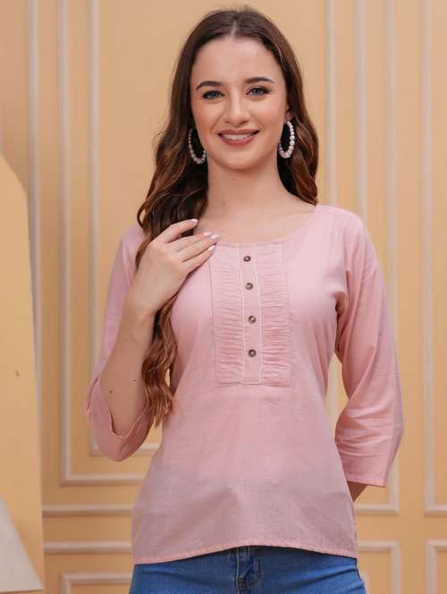 women three quarter sleeve straight kurti - 21966697 -  Standard Image - 0