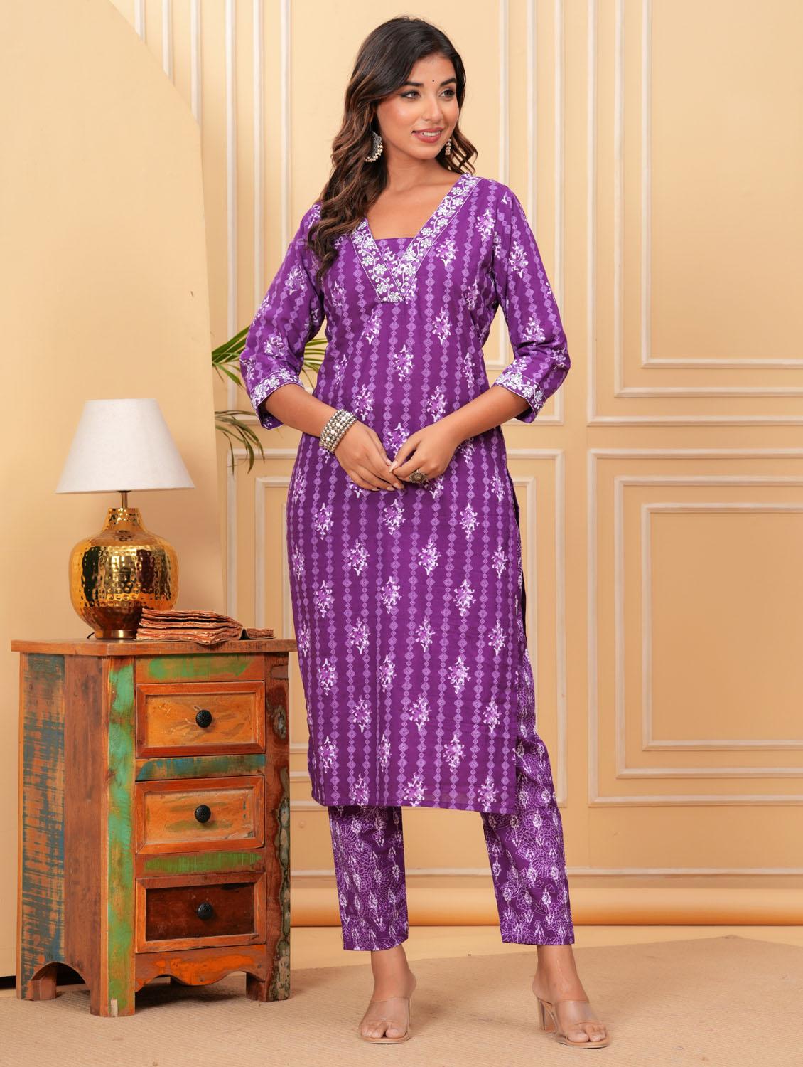 women three quarter sleeve kurta pant with dupatta set - 21966710 - Standard Image - 3