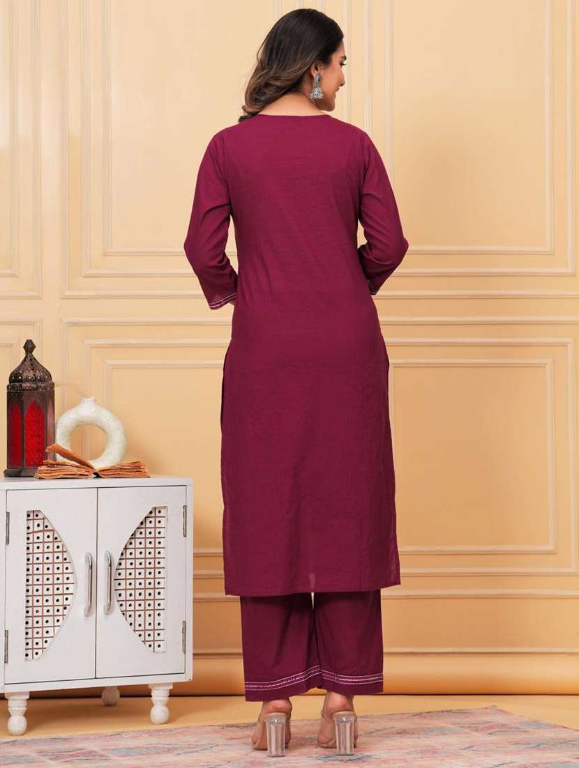 women three quarter sleeve kurta pant with dupatta set - 21966725 - Standard Image - 5