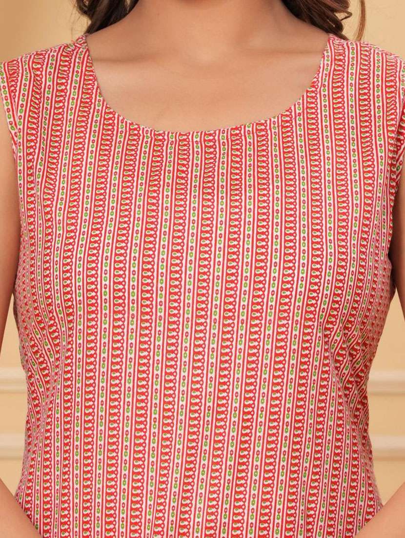 women printed sleeveless kurta pant set - 21966731 - Standard Image - 3