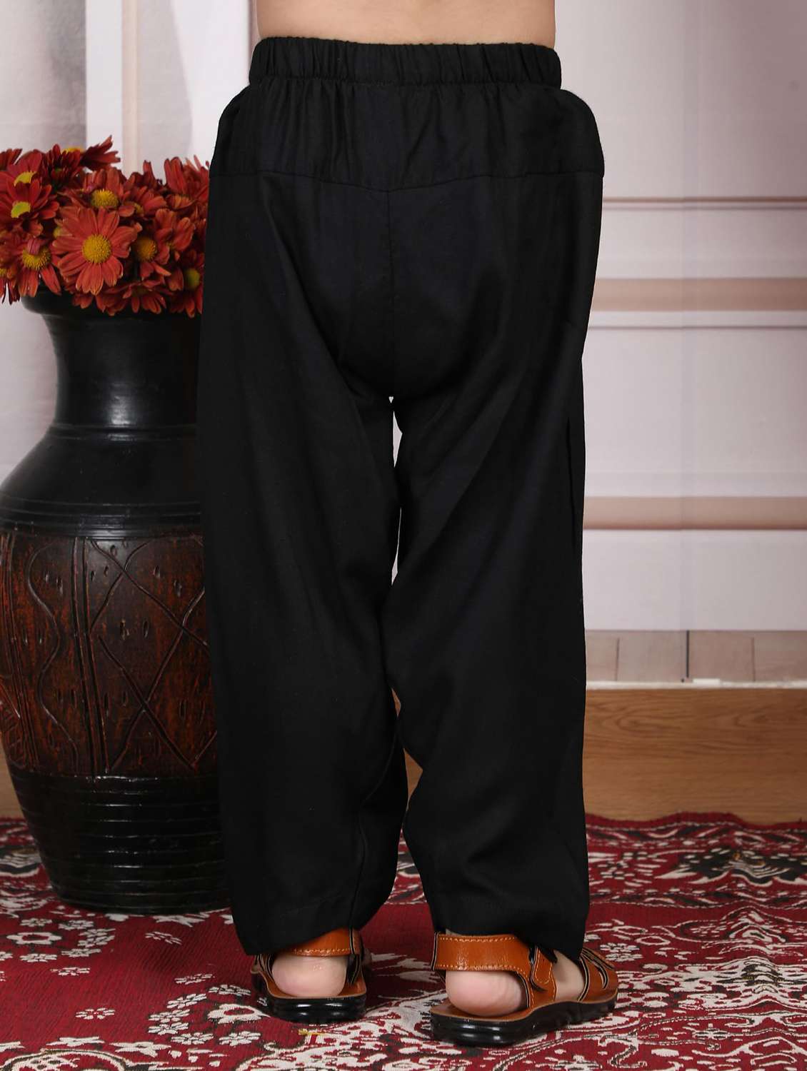 boys printed mandarin neck kurta salwar set - 21966778 -  Standard Image - 5