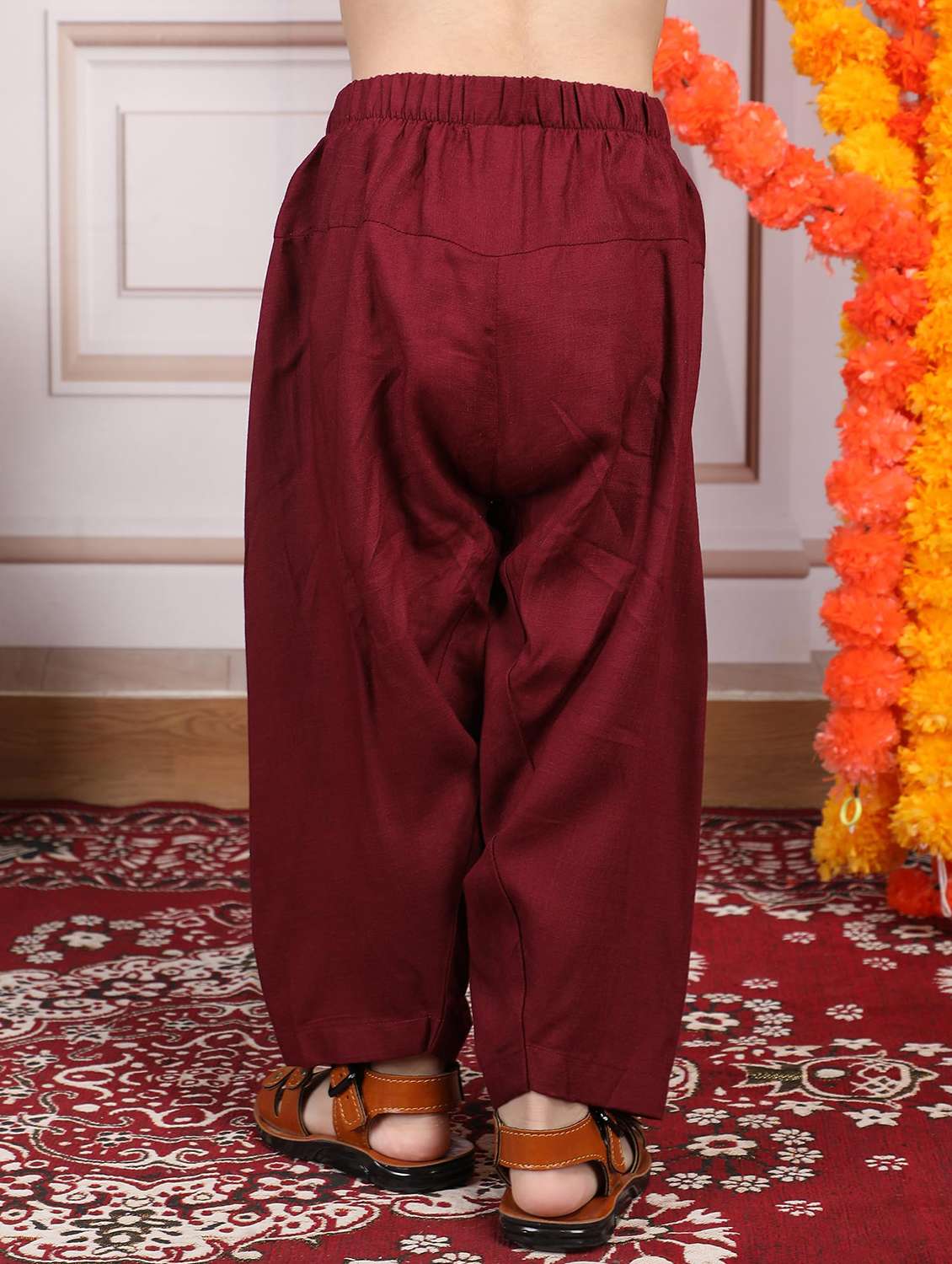 boys printed mandarin neck kurta salwar set - 21966779 -  Standard Image - 5