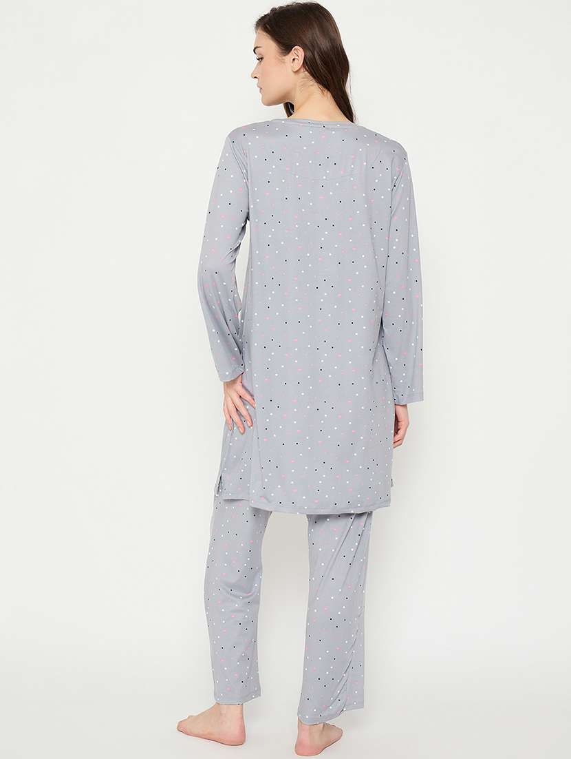 women printed long sleeve nightwear pyjama set - 21966791 -  Standard Image - 5