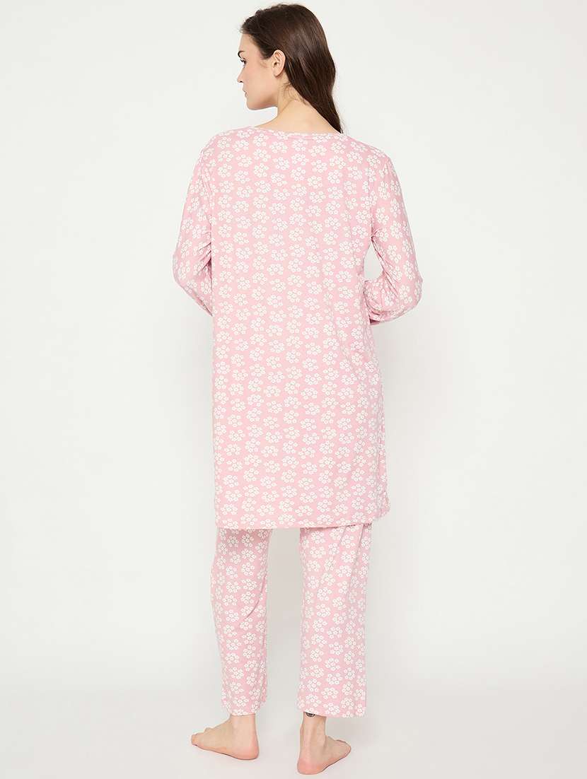 women printed long sleeve nightwear pyjama set - 21966793 -  Standard Image - 5