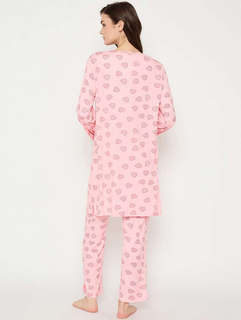 women printed long sleeve nightwear pyjama set - 21966794 -  Standard Image - 5