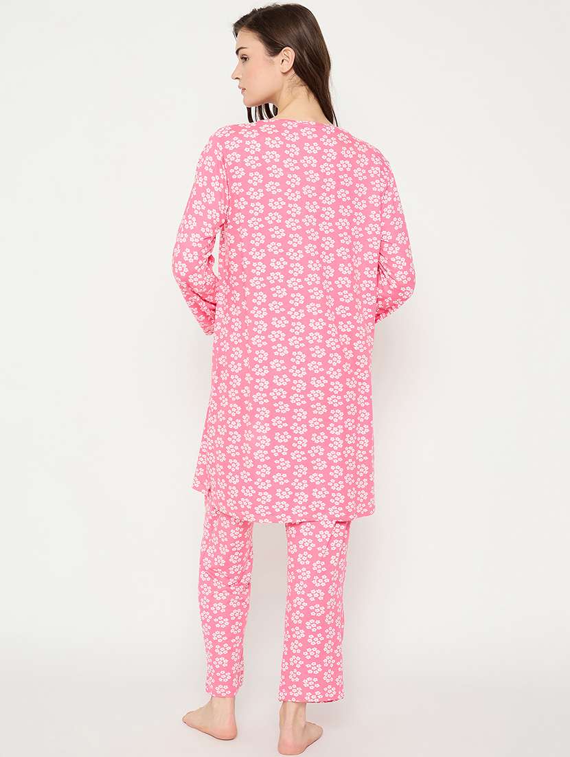 women printed long sleeve nightwear pyjama set - 21966795 -  Standard Image - 5