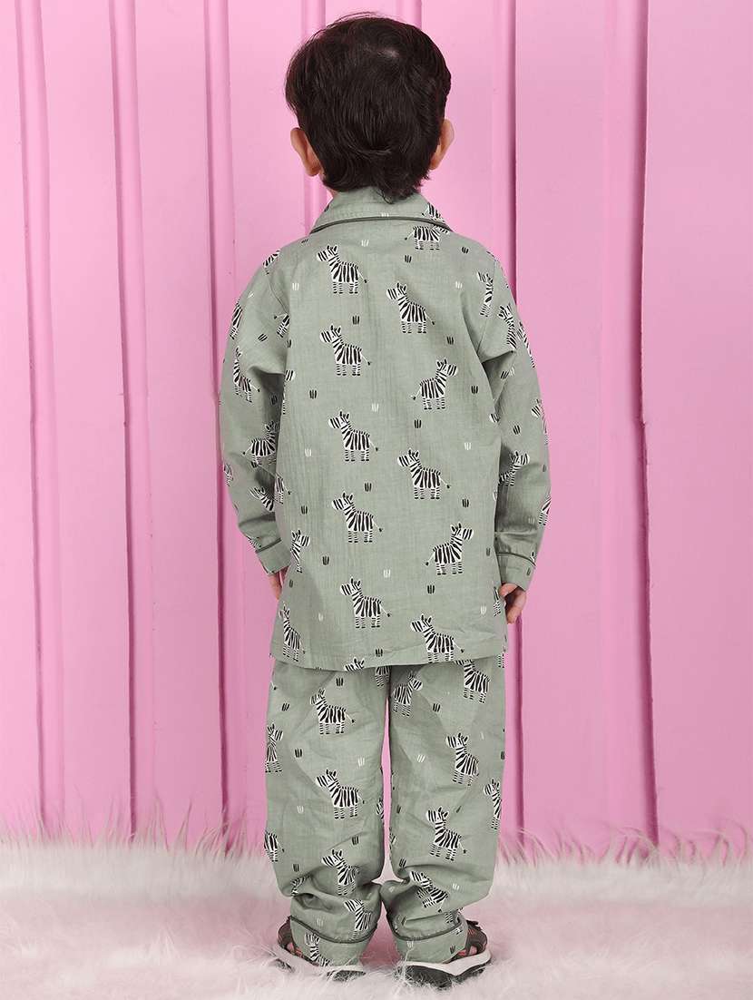 Boys Printed Long Sleeve Nightwear Pyjama Set - 21966797 -  Standard Image - 3