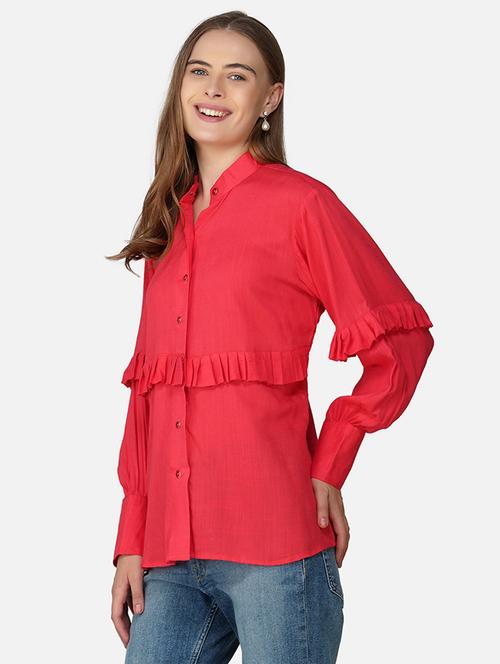 pink viscose regular shirt - 21966832 - Standard Image - 0