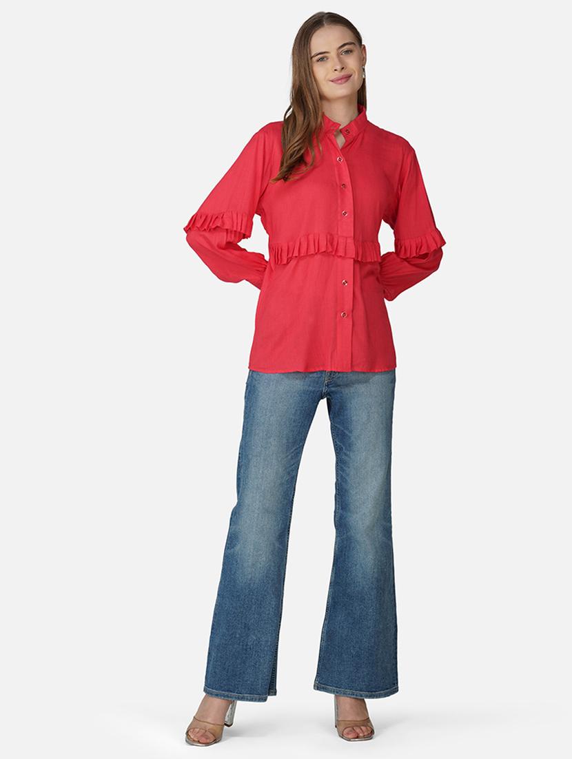 pink viscose regular shirt - 21966832 - Standard Image - 3