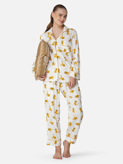 women printed long sleeve nightwear pyjama set - 21966846 -  Standard Image - 0