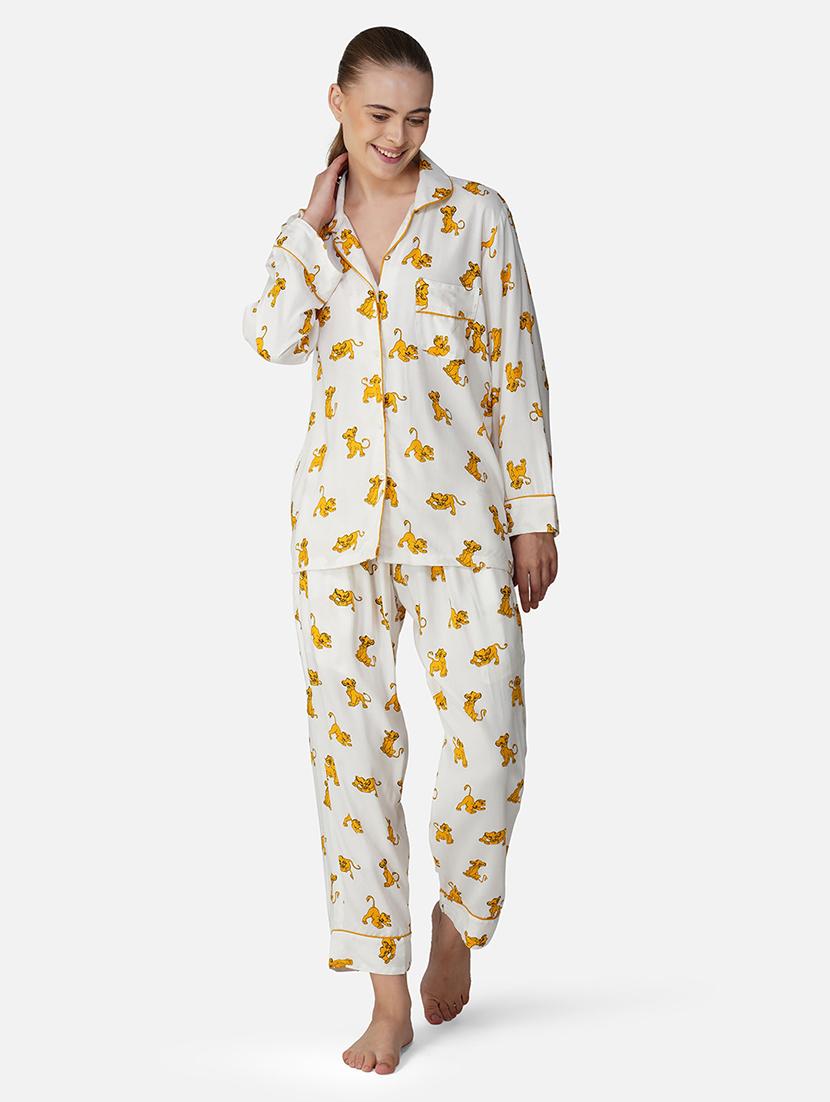 women printed long sleeve nightwear pyjama set - 21966846 - Standard Image - 3