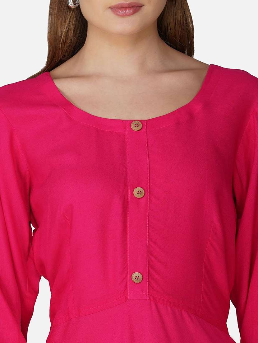 women pink solid long sleeve high-low top - 21966862 -  Standard Image - 3