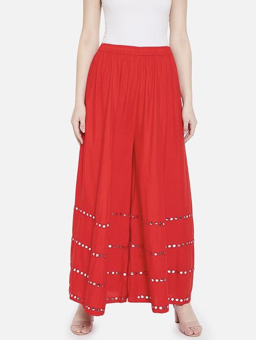 women mirror work mid rise flared maxi skirt - 21966882 - Standard Image - 0