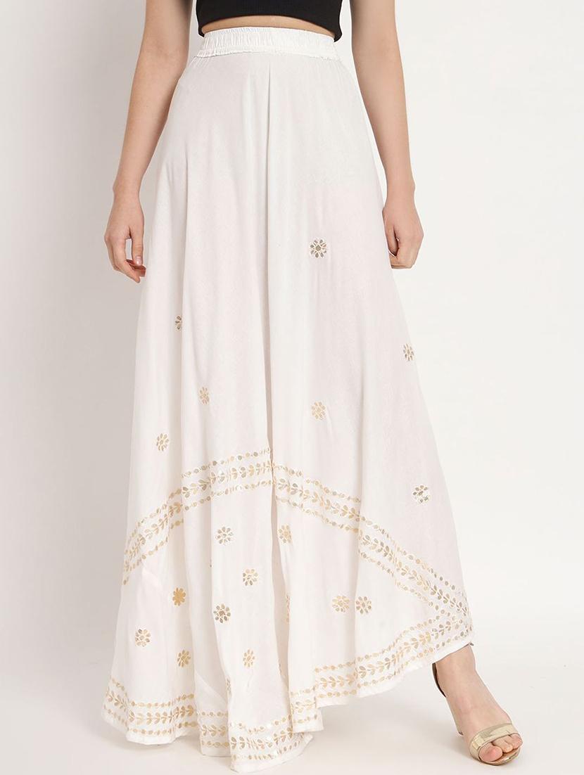 women mirror work mid rise flared maxi skirt - 21966884 -  Zoom Image - 0