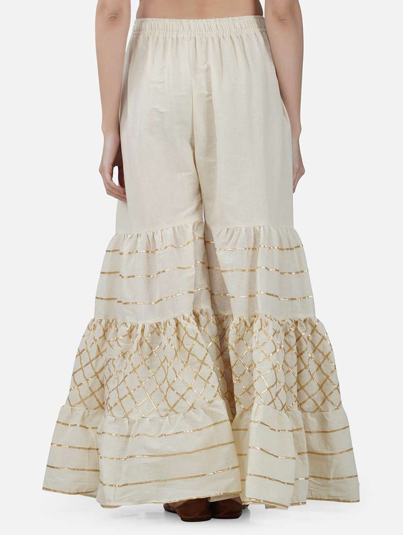 women solid with work mid rise gotta work sharara - 21966897 -  Standard Image - 3