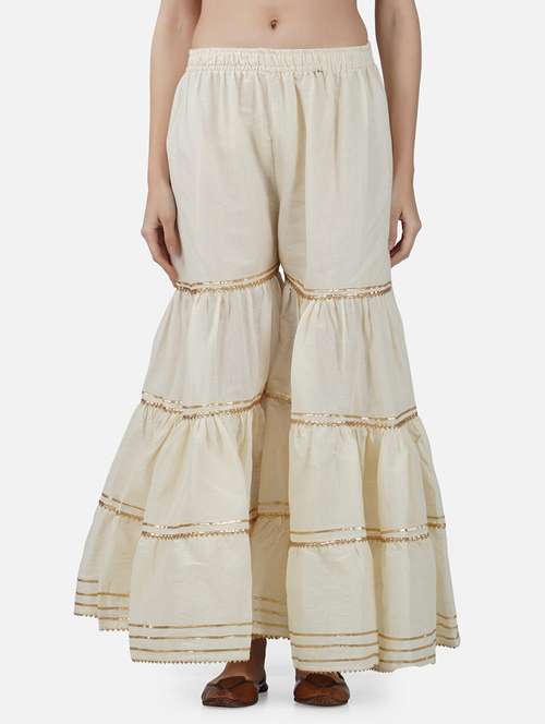 women solid with work mid rise gotta work sharara - 21966898 -  Standard Image - 0