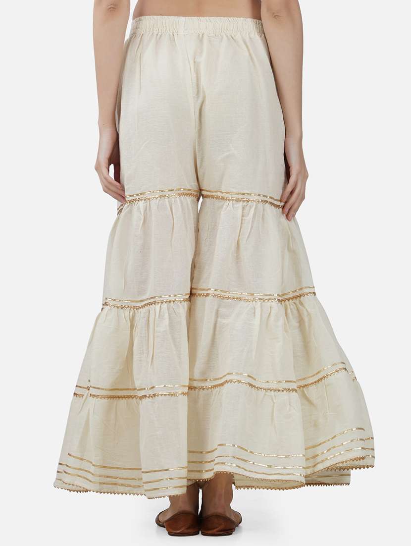 women solid with work mid rise gotta work sharara - 21966898 -  Standard Image - 3