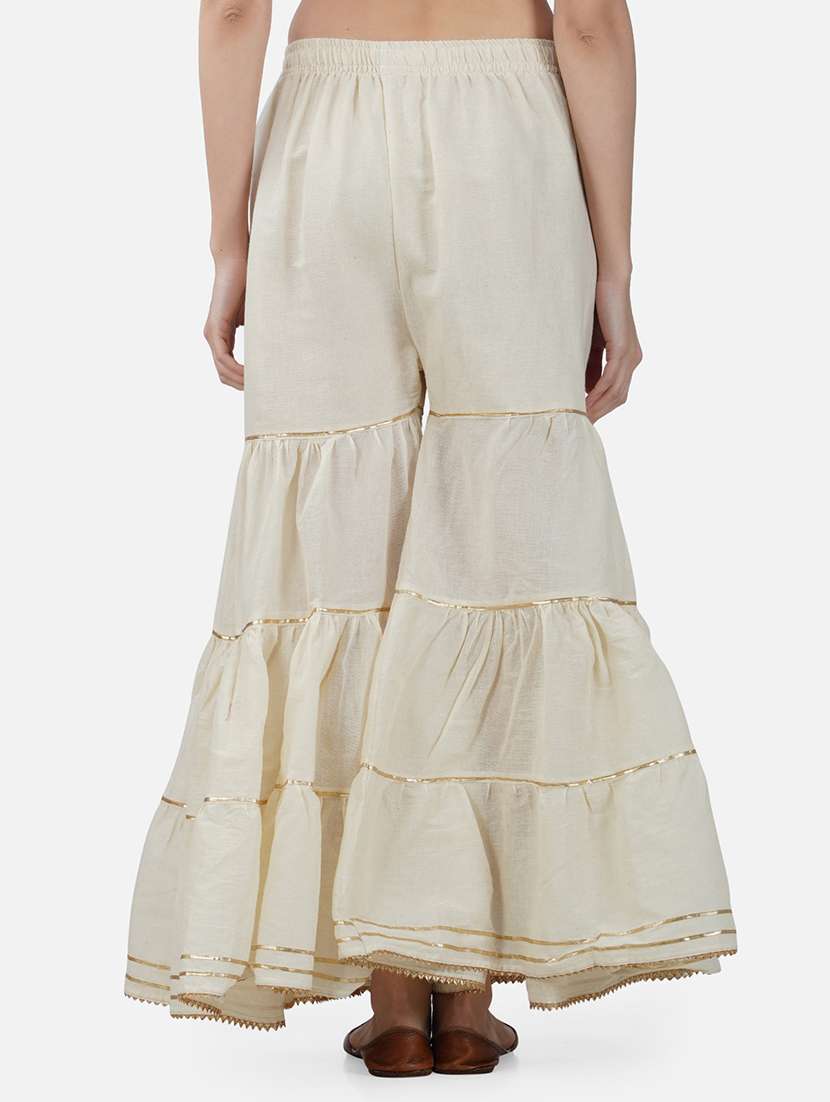 women solid with work mid rise gotta work sharara - 21966899 -  Standard Image - 3