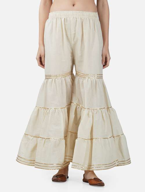 women solid with work mid rise gotta work sharara - 21966900 -  Standard Image - 0