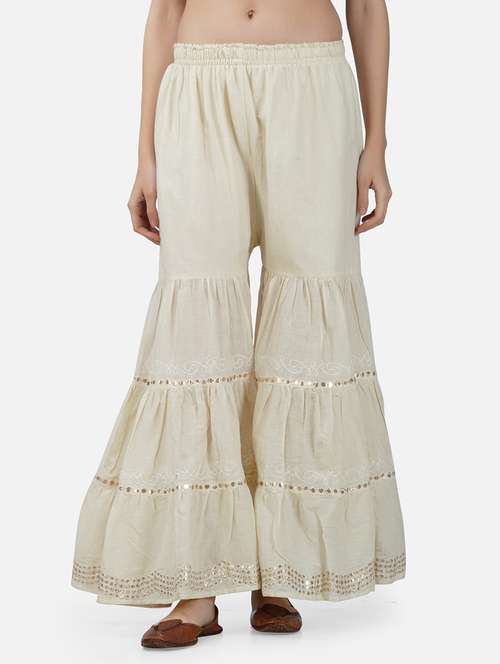 women solid with work mid rise gotta work sharara - 21966902 -  Standard Image - 0