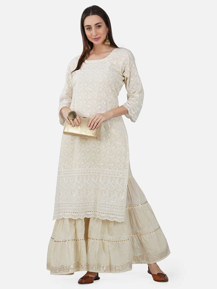 women solid with work mid rise gotta work sharara - 21966902 -  Standard Image - 3