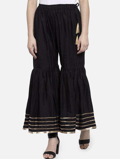 women solid with work mid rise gotta work sharara - 21966905 -  Standard Image - 0