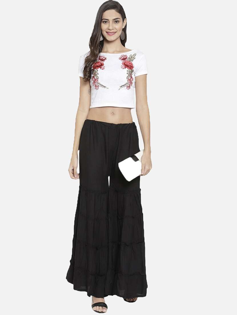 women solid mid rise sharara - 21966906 -  Standard Image - 3