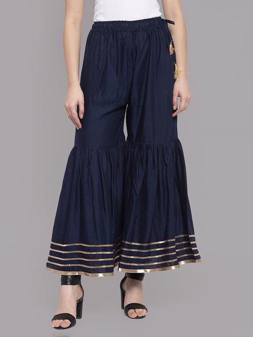 women solid with work mid rise gotta work sharara - 21966907 -  Standard Image - 0
