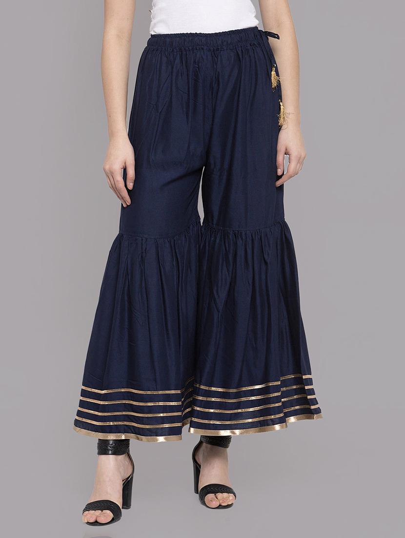women solid with work mid rise gotta work sharara - 21966907 -  Zoom Image - 0