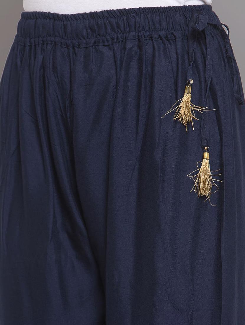 women solid with work mid rise gotta work sharara - 21966907 -  Standard Image - 3