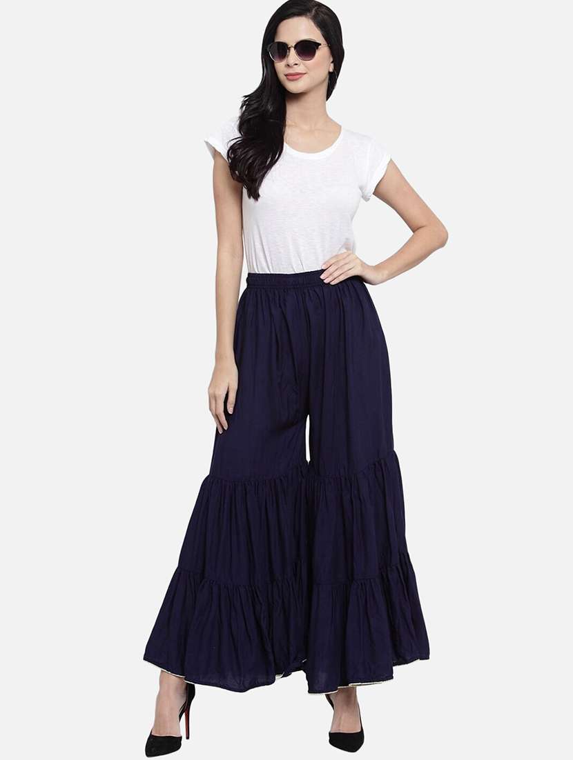 women solid mid rise sharara - 21966908 -  Standard Image - 3