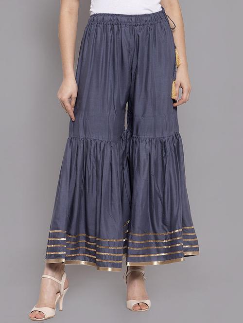 women solid with work mid rise gotta work sharara - 21966913 -  Standard Image - 0