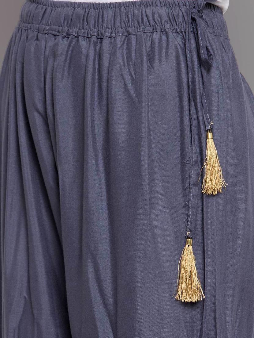 women solid with work mid rise gotta work sharara - 21966913 -  Standard Image - 3