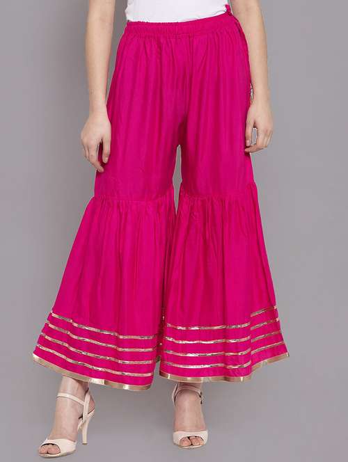 women solid with work mid rise gotta work sharara - 21966921 -  Standard Image - 0